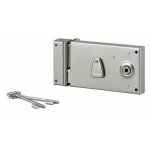 Serrure horizontale en applique  cl  fouillot pour portail, gauche, axe 58mm, 140x80mm, saillie 5mm, ...