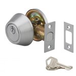 Thirard - serrure horizontale tubulaire en applique  bouton pour porte d'entre, axe rglable, chrom, ...