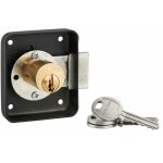 Thirard - serrure de meuble en applique pour porte d'ameublement, gauche, axe 35mm, 70x60mm, noir, 3 ...