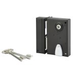 Thirard - serrure verticale en applique � cl� � fouillot pour portail, gauche, axe 40mm, 70x110mm, noir, ...