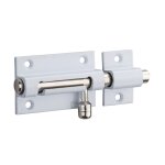 Targette pour porte de meuble, laiton poli blanc, pêne ø 8mm, 50x30mm - thirard Targette pour porte de meuble, laiton poli blanc, pêne ø 8mm, 50x30mm - thirard