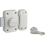 Thirard - verrou � bouton transit 2 pour porte d'entr�e, cylindre 50mm, 4 cl�s, blanc