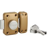 Thirard - verrou � bouton transit 2 pour porte d'entr�e, cylindre 70mm, 4 cl�s, �poxy or
