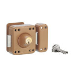 Thirard - verrou double entre rafale pour porte d'entre, cylindre 45mm, acier, 3 cls, poxy bonze
