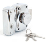 Thirard - verrou de porte haute s�curit� � bouton 45 mm mystere chrom�