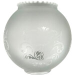 Tibelec ? abat - jour en verre satin� grav� blanc forme boule 135 mm ? � fixer avec griffe ? pour luminaires ...