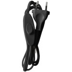 Cordon lectrique noir avec interrupteur et fiche 2 ples l. 1m50 tibelec