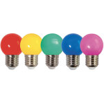 Tibelec - lot 5 ampoules led sph�riques multicouleur e27 diam. 45mm, 0. 7w, 30 lumens, rvb, plastique ...