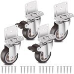 Tigrezy - lot de 4 roulettes lat�rales en caoutchouc en forme de l de 5 cm pour meubles, lit b�b�, cuisine, ...