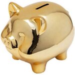 Tirelire en c�ramique or cochon tirelire mignonne tirelire ameublement cr�atif d�coration de cochon chanceux, ...