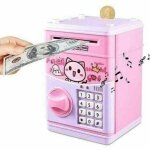 Tirelire �lectronique automatique pour enfant - avec mot de passe - rose - lablanc