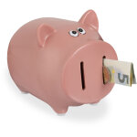 Tirelire en forme de cochon, avec ouverture, pour petits et grands, hlp 12, 5 x 12 x 14 cm, rose - relaxdays ...
