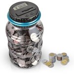 Tirelire num�rique, 1. 8l compteur automatique de pi�ces de monnaie, conteneur d'argent avec ecran lcd ...