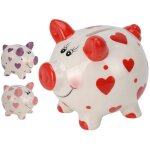 Tirelire petit cochon avec coeurs