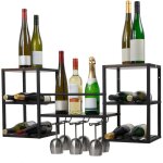 Zelsius - rack � vin mural, support pour verres � vin, casier � bouteilles, bar mural, support � vin, ...