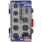 Coffret de 10pcs douilles d'extraction entre carre femelle 3 / 8' pour boulons et crous endommags ...