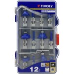 Tivoly ? coffret de 12 fraises de dfonceuse de forme, lame carbure et queue diamtre 8mm