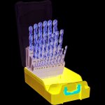 Tivoly ? coffret g 25pcs forets hss e5, taill meul cylindrique court. pointe en croix. contient 1 ...