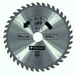 Tivoly - lame de scie circulaire ? �210mm ? 40 dents en carbure ? pour d�coupe du bois dur ? pour d�coupe ...