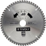 Tivoly - lame de scie circulaire ? �210mm ? 60 dents en carbure ? pour scie portative ? pour d�coupe ...