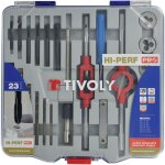 Tivoly - mallette 23 pcs 6 tarauds din 352 hss gun + 6 filires hss + 4 accessoires m3  m10 + 6 forets ...