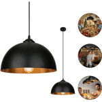 Tolletour lot de 2 suspensions vintage �30cm, lustre industriel noir / bronze en m�tal hauteur r�glable, ...