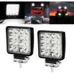 Tolletour - 2x 48wprojecteur phare de travail 12v 24v led carré led moto spot feux additionnels offroad ... Tolletour - 2x 48wprojecteur phare de travail 12v 24v led carré led moto spot feux additionnels offroad ...
