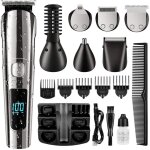 Tondeuse � barbe, tondeuse � cheveux sans fil pour homme, �tanche pour le corps, la moustache, le nez, ...