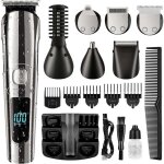 Tondeuse � barbe, tondeuse � cheveux sans fil pour homme, �tanche pour le corps, la moustache, le nez, ...