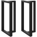 Torana - pieds de table de bar en forme de t, 2 pi�ces, noir, 60 x 35 x (100 - 101) cm, acier