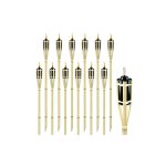 Torche de jardin torches � huile pour l'ext�rieur avec m�che hauteur 90cm pour la d�coration de jardin ...