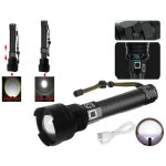 Torche led tactique / militaire cree t6 rechargeable zoom 2 batteries p516 - p70 v2