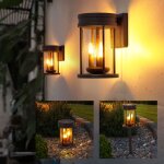 Torches solaires pour l'ext�rieur, lanterne de table vacillante solaire pour l'ext�rieur, applique murale ...