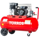 Torros - compresseur mobile � entra�nement par courroie � huile cuve 100 l 2, 2 kw / 3 ch 10 bars 400 ...