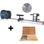 Scheppach - tour a bois 600mm 550w dm600vario + jeu de 8 / ciseaux de tournage