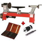 Holzmann - tour a bois d460fxl + adaptateur mandrin + mandrin + gouges h8tlg
