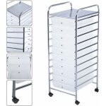 Costway tour de rangement desserte � roulettes chariot de rangement avec 10 tiroirs (transparent)