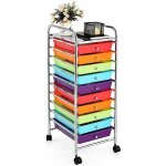 Costway - tour de rangement sur roulettes avec 10 tiroirs 32, 5 x 37 x 86 cm chariot de rangement pour ...