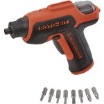 Black&decker - tournevis b + d 3. 6v avec pile au lithium + coffret metal et 8 embouts