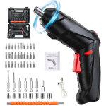 Tournevis �lectrique rechargeable 47 pi�ces ? kit avec accessoires, poign�e rotative, led et charge usb ...