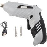 Tournevis �lectrique sans fil rechargeable 3, 6v blanc avec kit de 20 embouts et accessoires