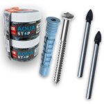 Tox - d�bel - techn. - chevilles � usage g�n�ral aqua stop pro 62pcs. 6x38 / 8x50 mm + vis + foret en ...