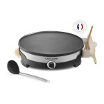 Crepiere tradi - 1500w - plaque de 35cm - 1 grande louche, 1 repartiteur, 1 grande spatule et un rince ...