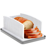 Trancheuse � pain pour pain maison, largeur r�glable, guide de coupe pliable et compact avec plateau ...