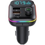 Transmetteur fm bluetooth voiture, allume cigare bluetooth 5. 0 �metteur radio, chargeur rapide de voiture ...