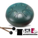 Treetalk - rain drum, steel tongue drum � 6 pouces 8 notes, handpan rain drum ext�rieur avec sacoche ...