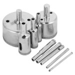 Tr�pan diamant� 10 pi�ces 3 - 50mm pour per�age sur carrelage, verre, c�ramique, marbre