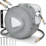 Tresko enrouleur automatique de tuyau  air comprim 30m connexion 1 / 4  dvidoir tuyau automatique ...
