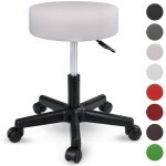 Tabouret de travail beige tabouret  roulettes sige pivotant par 360 rembourrage de 10 cm - tresko