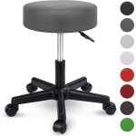 Tabouret de travail gris tabouret à roulettes siège pivotant par 360° rembourrage de 10 cm - tresko Tabouret de travail gris tabouret à roulettes siège pivotant par 360° rembourrage de 10 cm - tresko